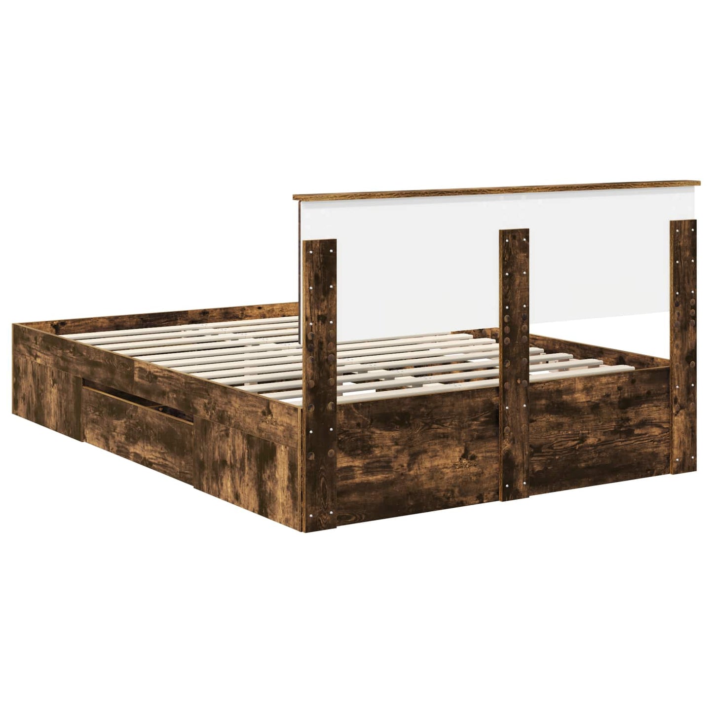 vidaXL Bed Frame Smoked Oak 140 x 200 cm Engineered Wood