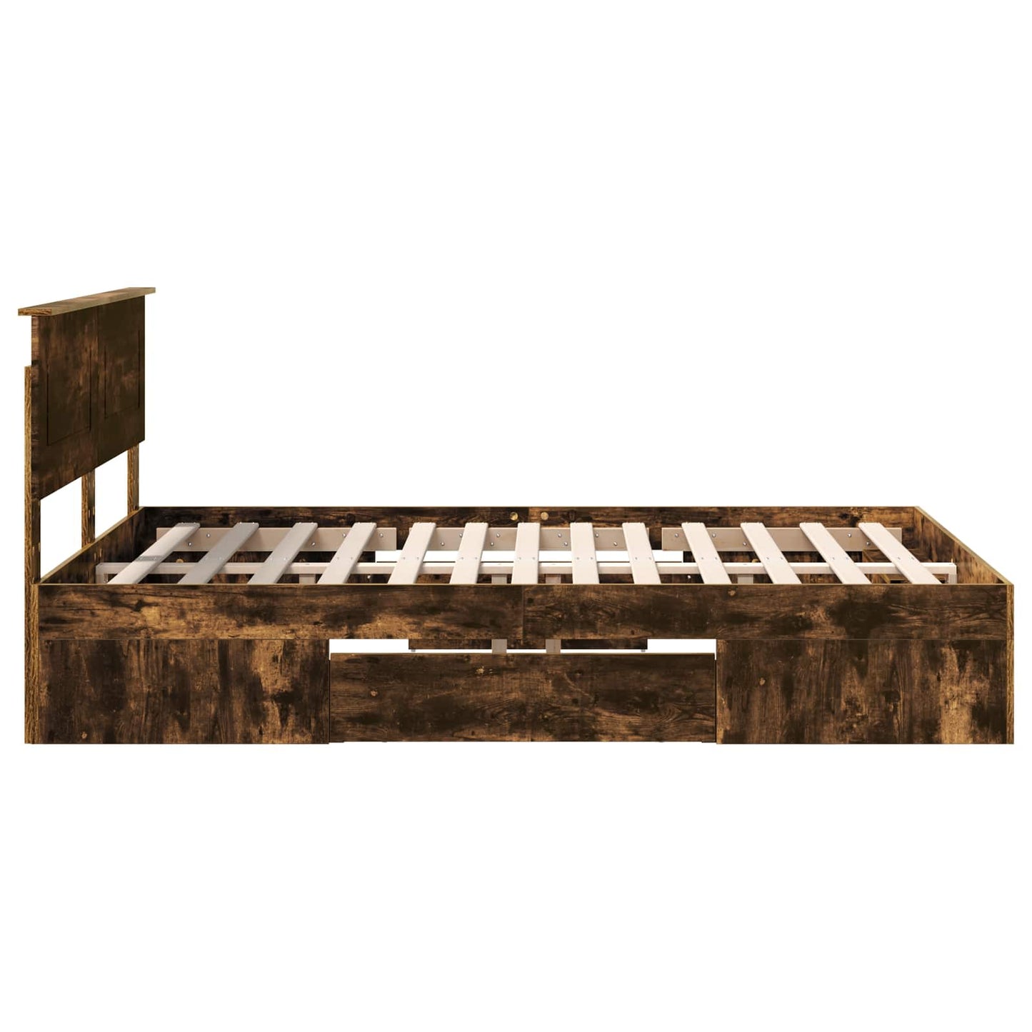 vidaXL Bed Frame Smoked Oak 140 x 200 cm Engineered Wood