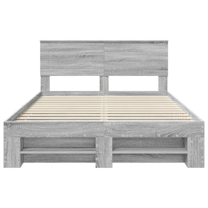 vidaXL Bed Frame Grey Sonoma 140 x 200 cm Engineered Wood