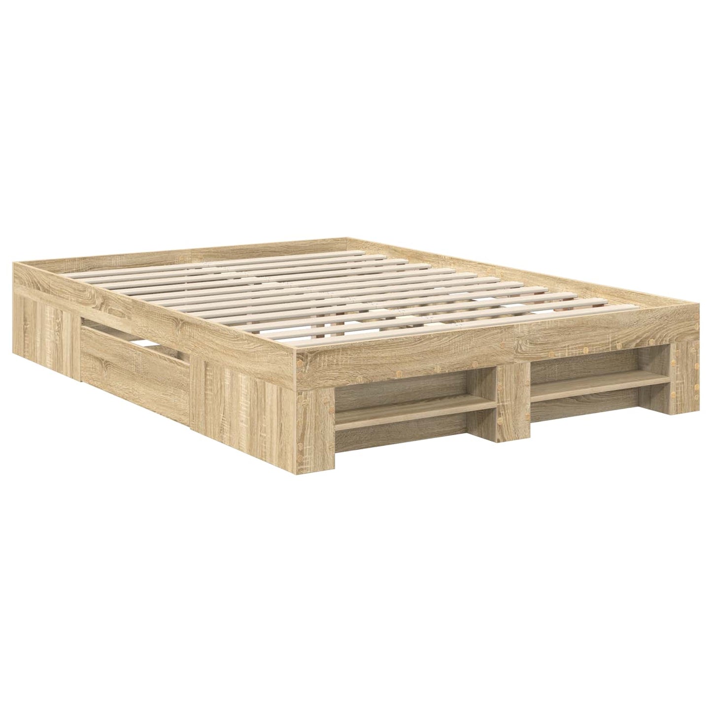 vidaXL Bed Frame Sonoma Oak 140 x 200 cm Engineered Wood