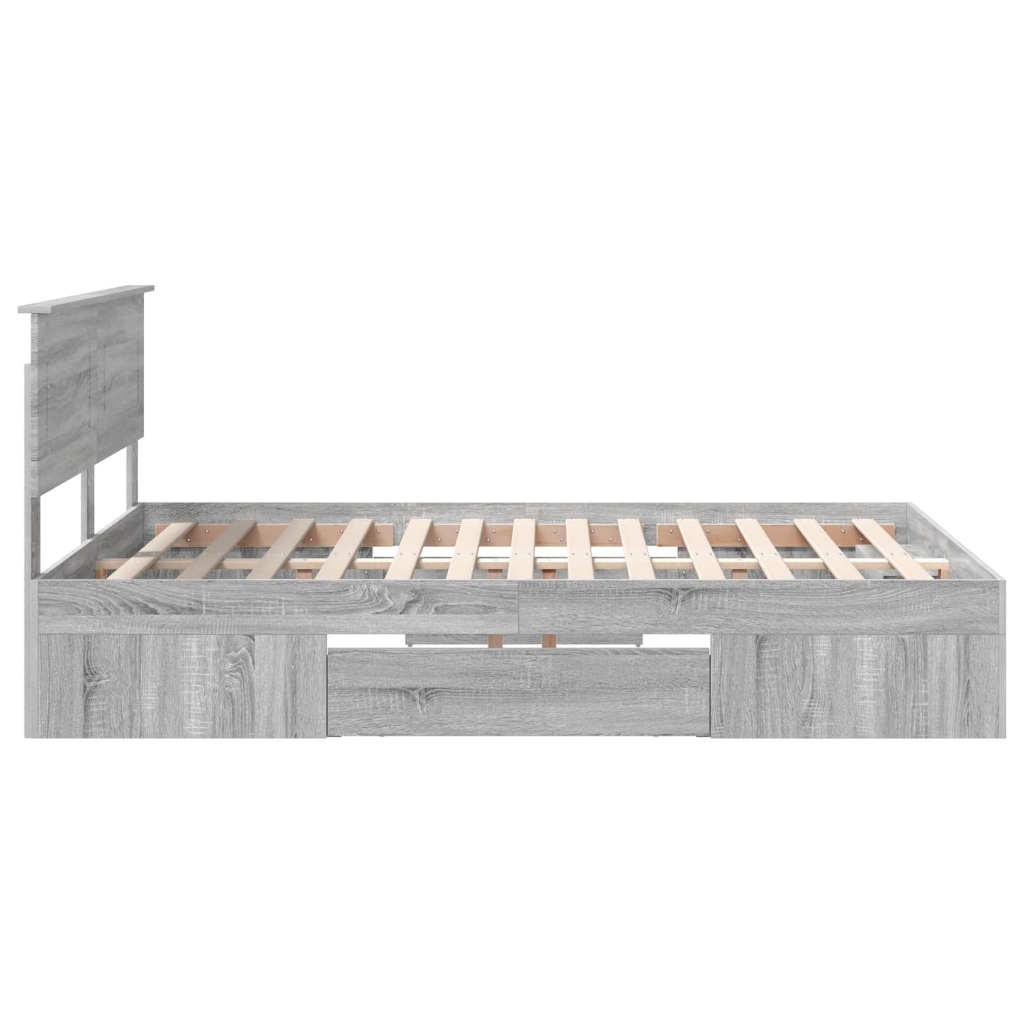 vidaXL Bed Frame Grey Sonoma 140 x 200 cm Engineered Wood