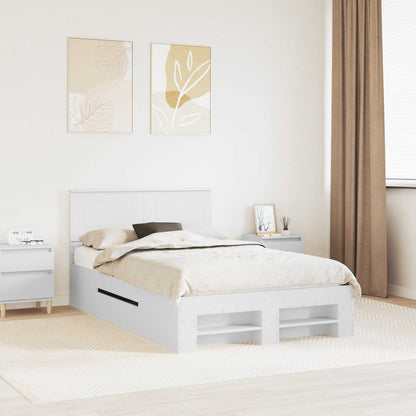 vidaXL Bed Frame with Headboard White 137 x 203 cm Engineered Wood