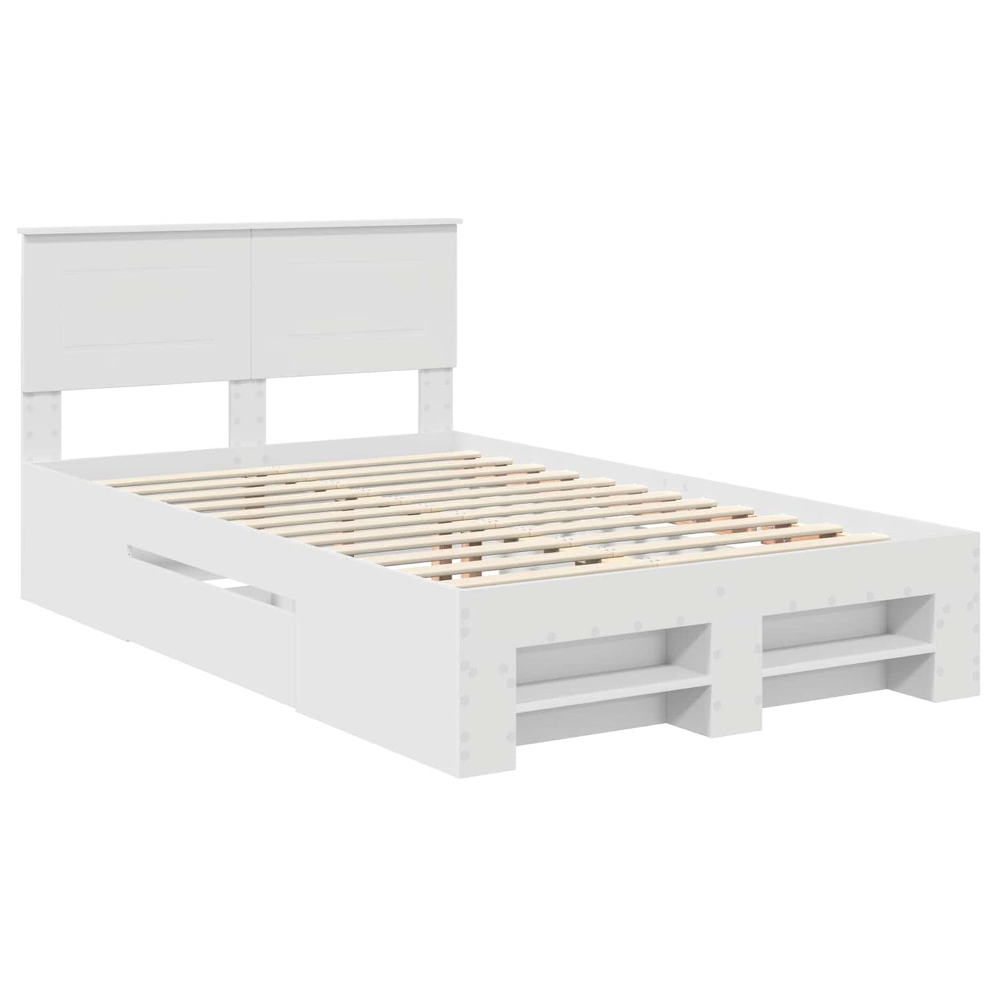 vidaXL Bed Frame with Headboard White 137 x 203 cm Engineered Wood