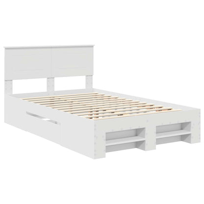 vidaXL Bed Frame with Headboard White 137 x 203 cm Engineered Wood