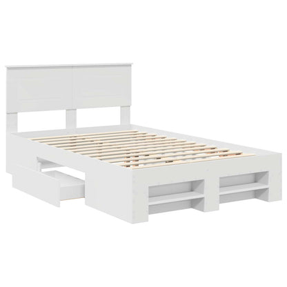 vidaXL Bed Frame with Headboard White 137 x 203 cm Engineered Wood