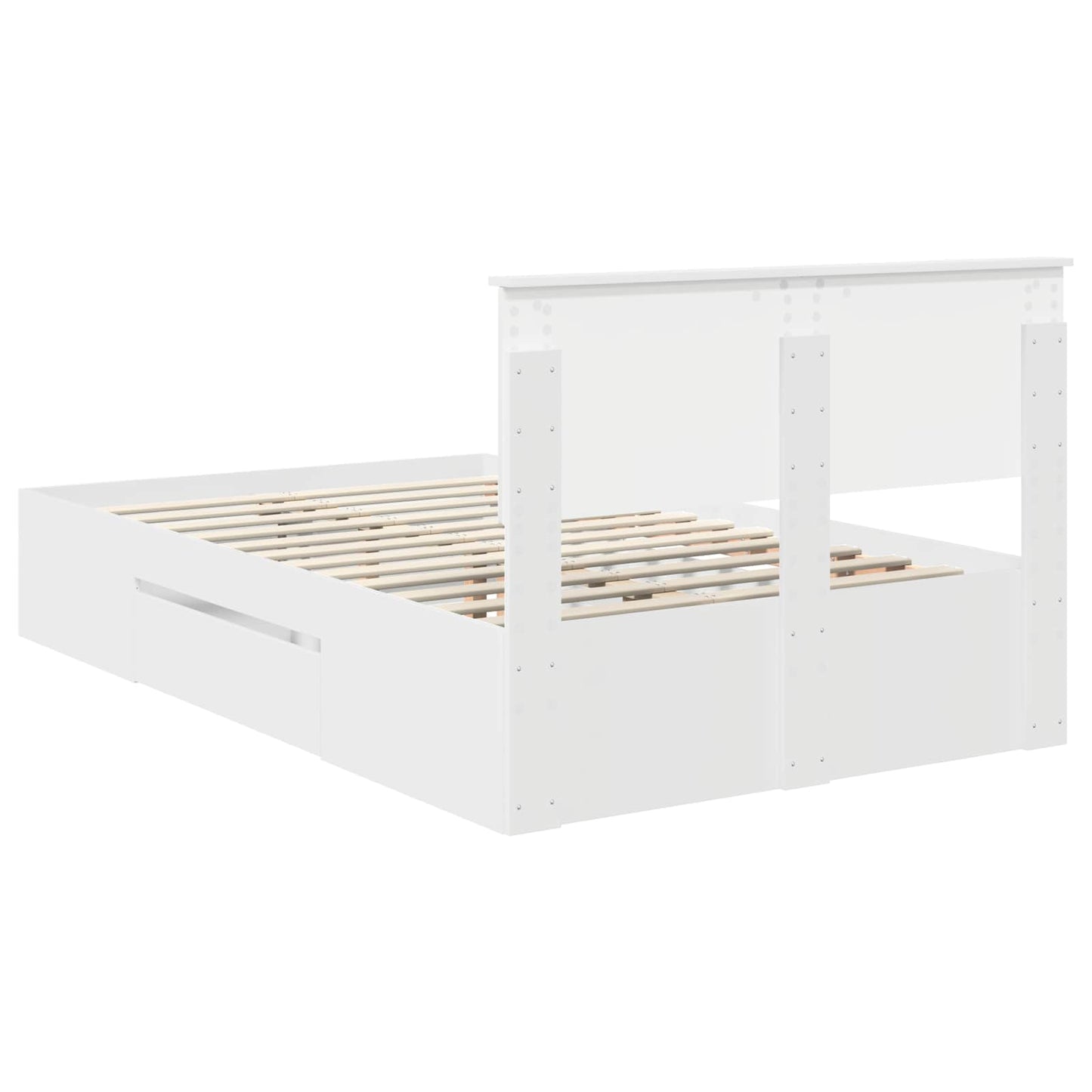vidaXL Bed Frame with Headboard White 137 x 203 cm Engineered Wood