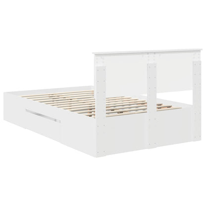 vidaXL Bed Frame with Headboard White 137 x 203 cm Engineered Wood