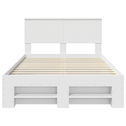 vidaXL Bed Frame with Headboard White 137 x 203 cm Engineered Wood