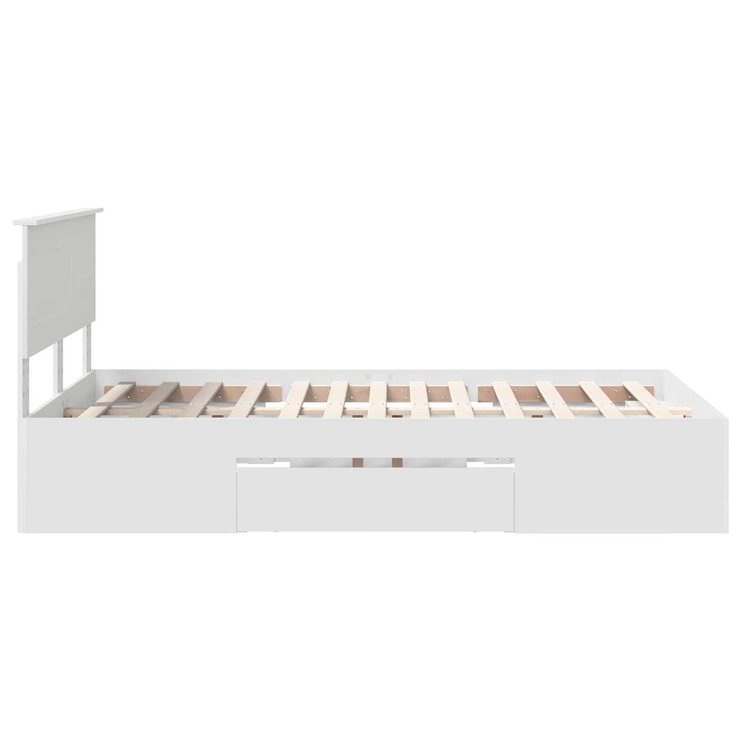 vidaXL Bed Frame with Headboard White 137 x 203 cm Engineered Wood