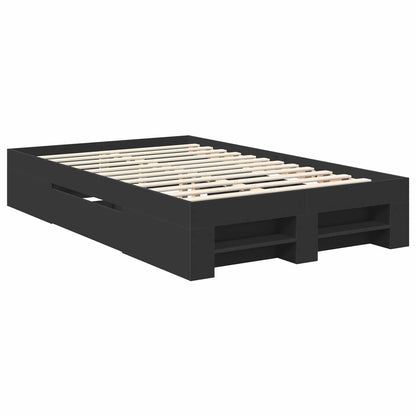 vidaXL Bed Frame with Headboard Black 137 x 203 cm Engineered Wood