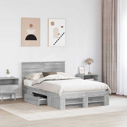 vidaXL Bed Frame Grey Sonoma 137 x 203 cm Engineered Wood