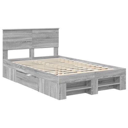 vidaXL Bed Frame Grey Sonoma 137 x 203 cm Engineered Wood