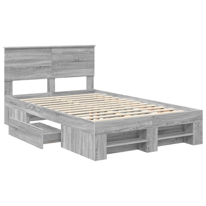 vidaXL Bed Frame Grey Sonoma 137 x 203 cm Engineered Wood