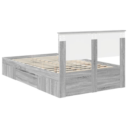 vidaXL Bed Frame Grey Sonoma 137 x 203 cm Engineered Wood