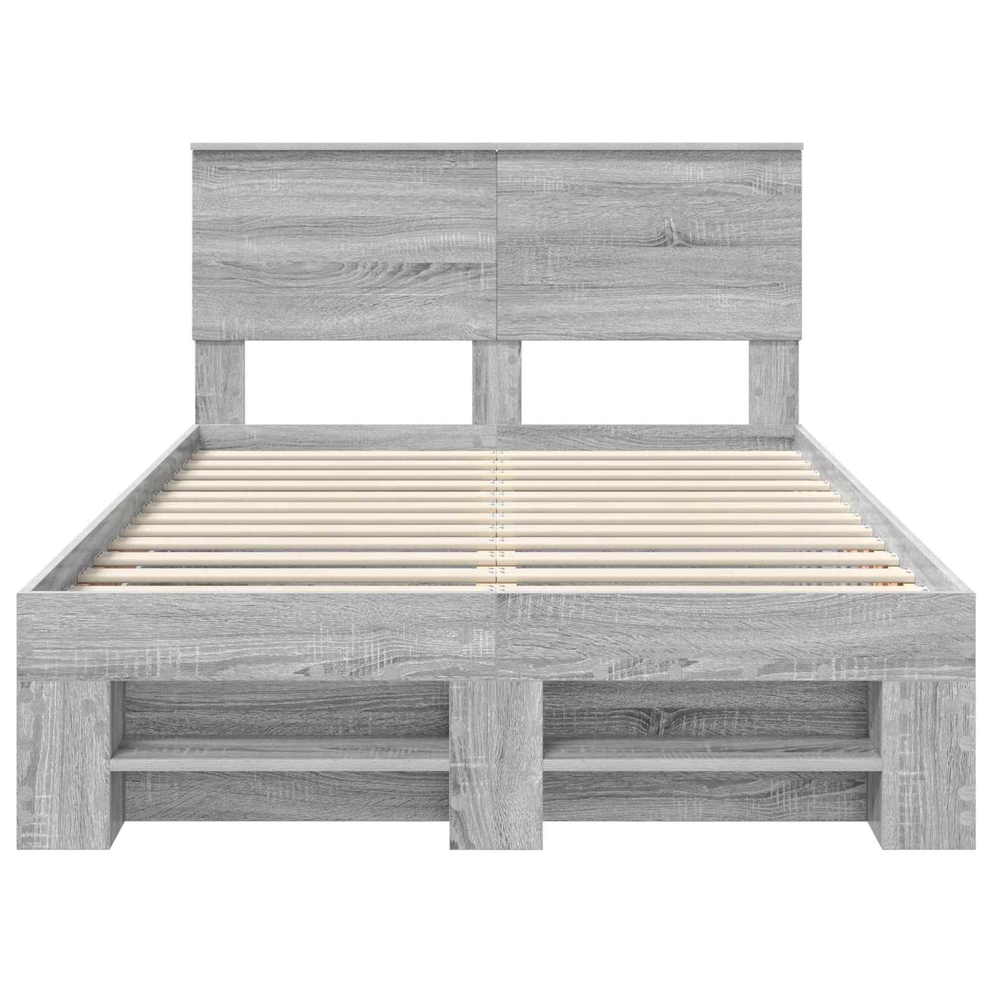 vidaXL Bed Frame Grey Sonoma 137 x 203 cm Engineered Wood