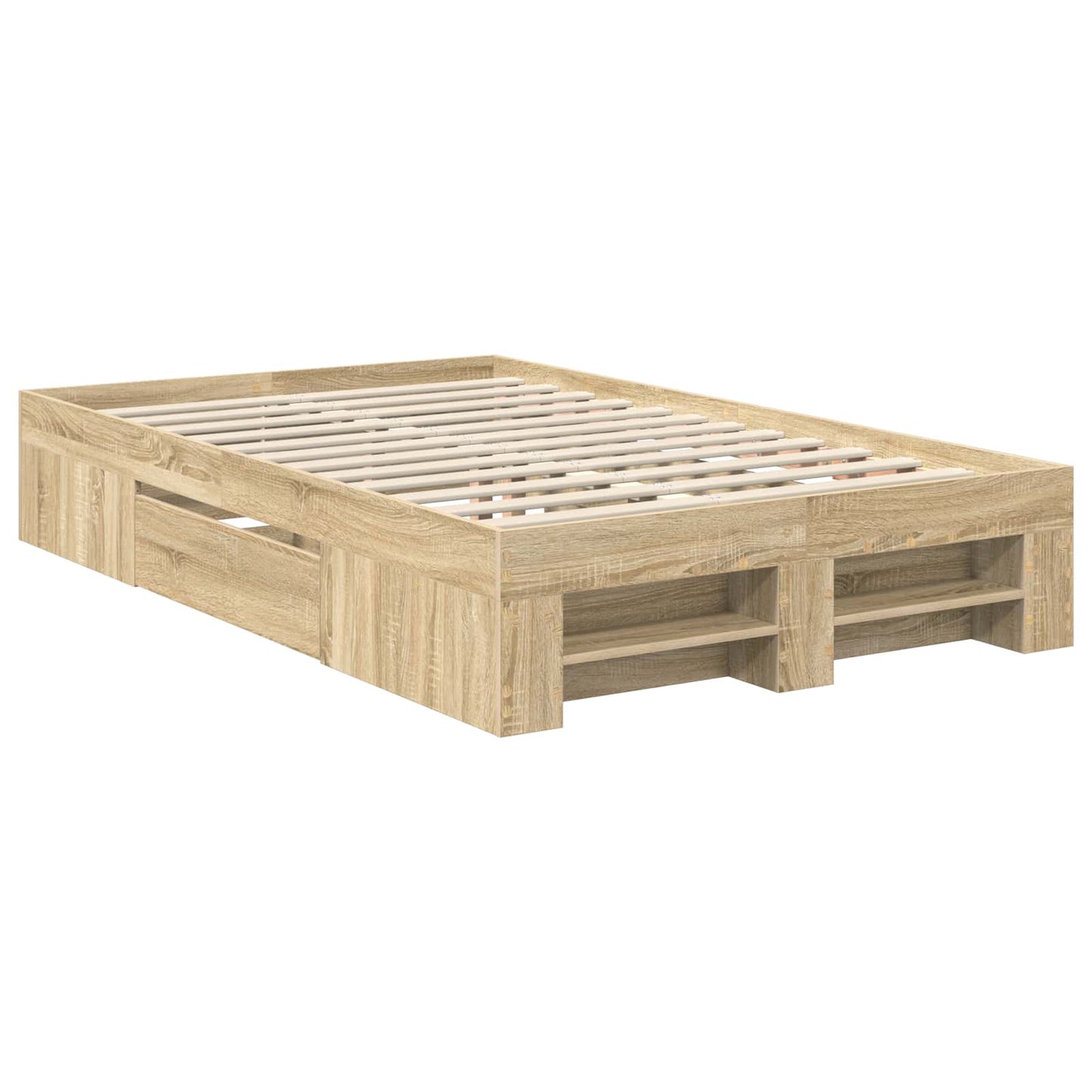 vidaXL Bed Frame Sonoma Oak 120 x 200 cm Engineered Wood