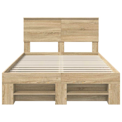 vidaXL Bed Frame Sonoma Oak 120 x 200 cm Engineered Wood