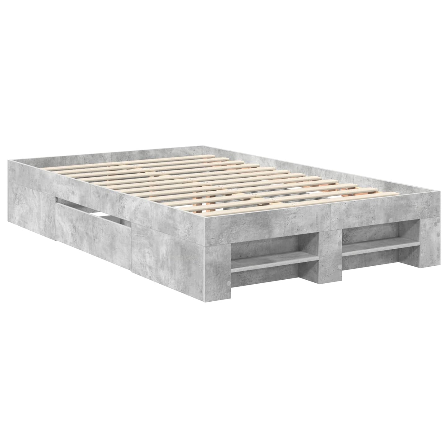 vidaXL Bed Frame Concrete Grey 120 x 200 cm Engineered Wood