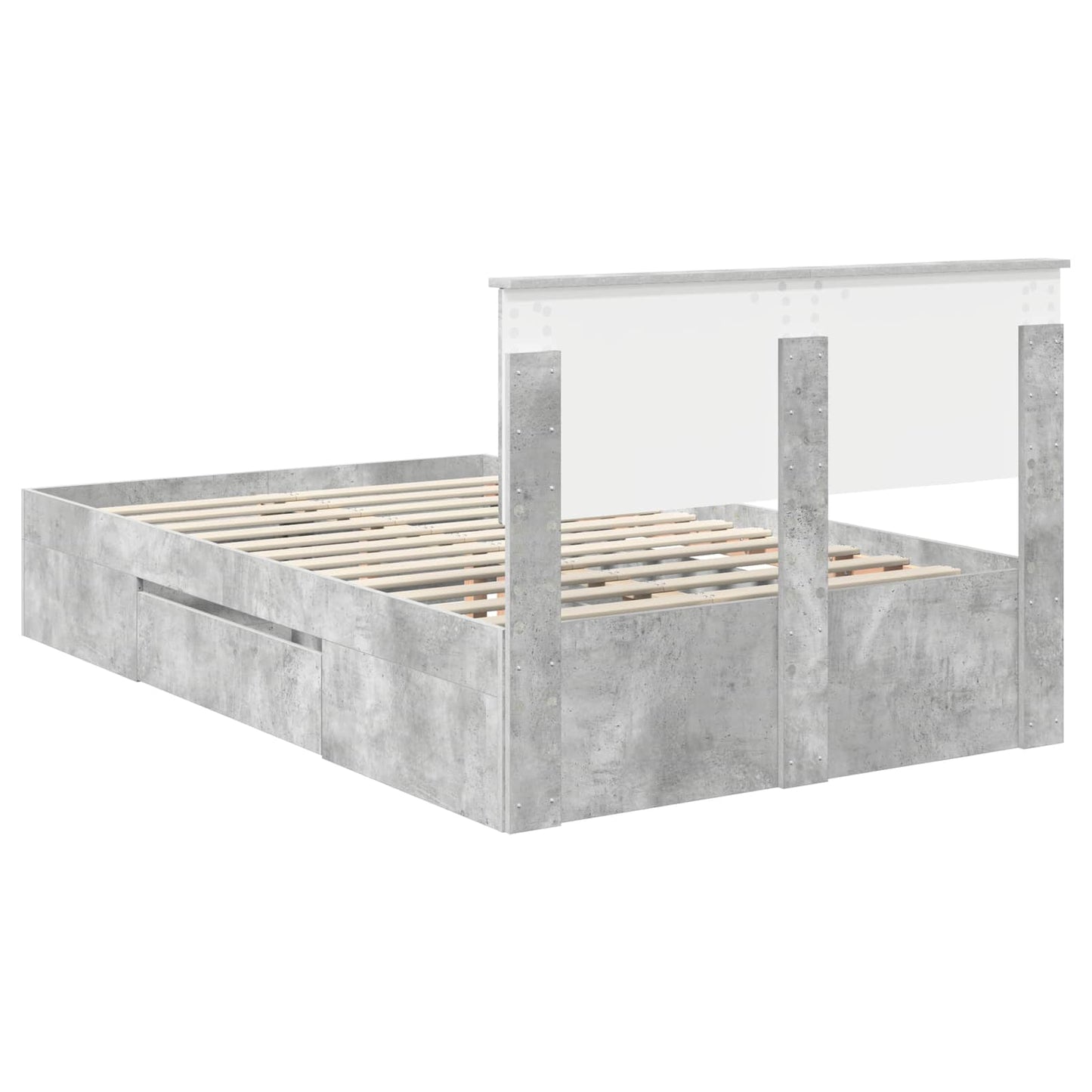 vidaXL Bed Frame Concrete Grey 120 x 200 cm Engineered Wood