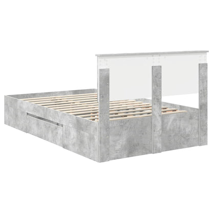 vidaXL Bed Frame Concrete Grey 120 x 200 cm Engineered Wood