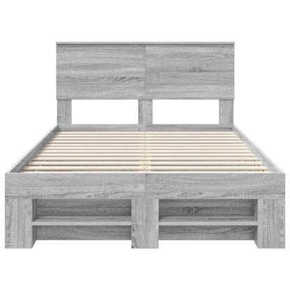 vidaXL Bed Frame Grey Sonoma 120 x 200 cm Engineered Wood