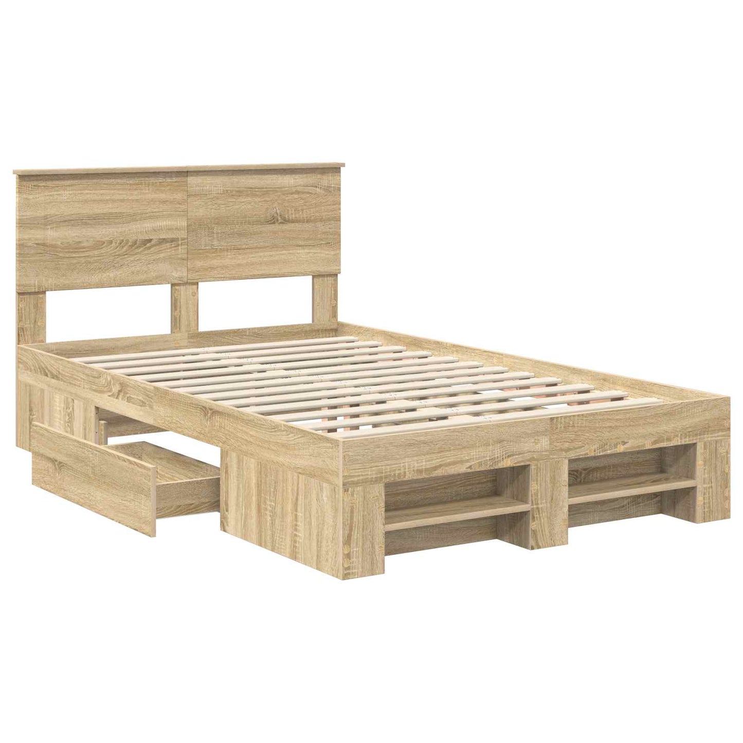 vidaXL Bed Frame Sonoma Oak 120 x 200 cm Engineered Wood