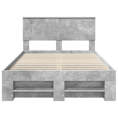 vidaXL Bed Frame Concrete Grey 120 x 200 cm Engineered Wood