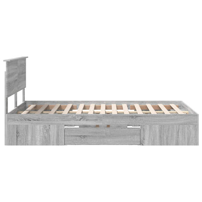 vidaXL Bed Frame Grey Sonoma 120 x 200 cm Engineered Wood
