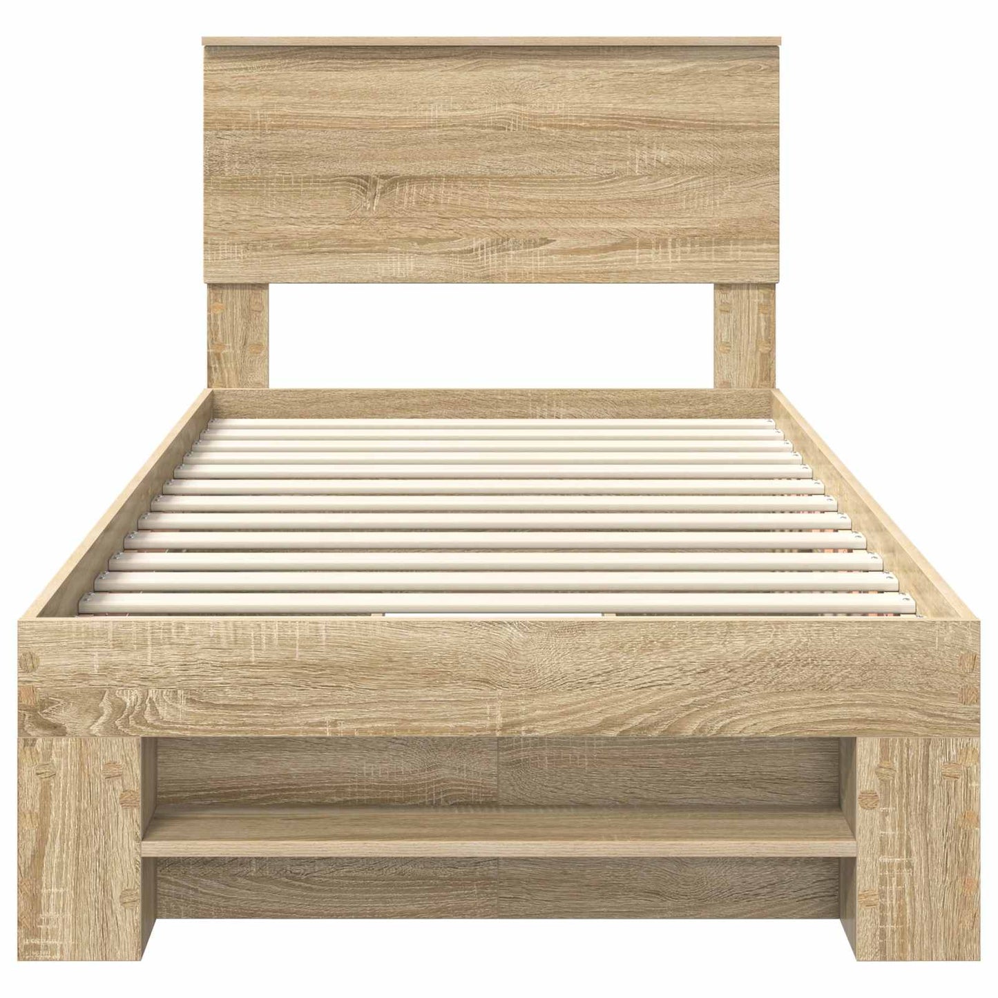 vidaXL Bed Frame with Headboard Sonoma Oak 100 x 200 m Engineered Wood
