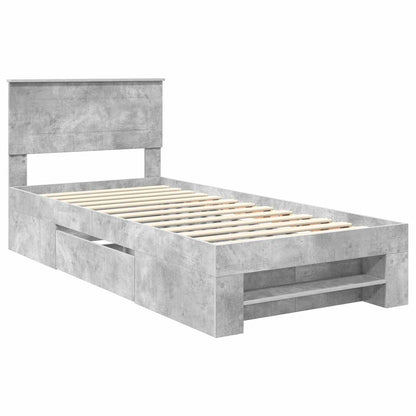 vidaXL Bed Frame Concrete Grey 100 x 200 m Engineered Wood