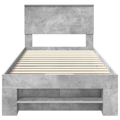 vidaXL Bed Frame Concrete Grey 100 x 200 m Engineered Wood
