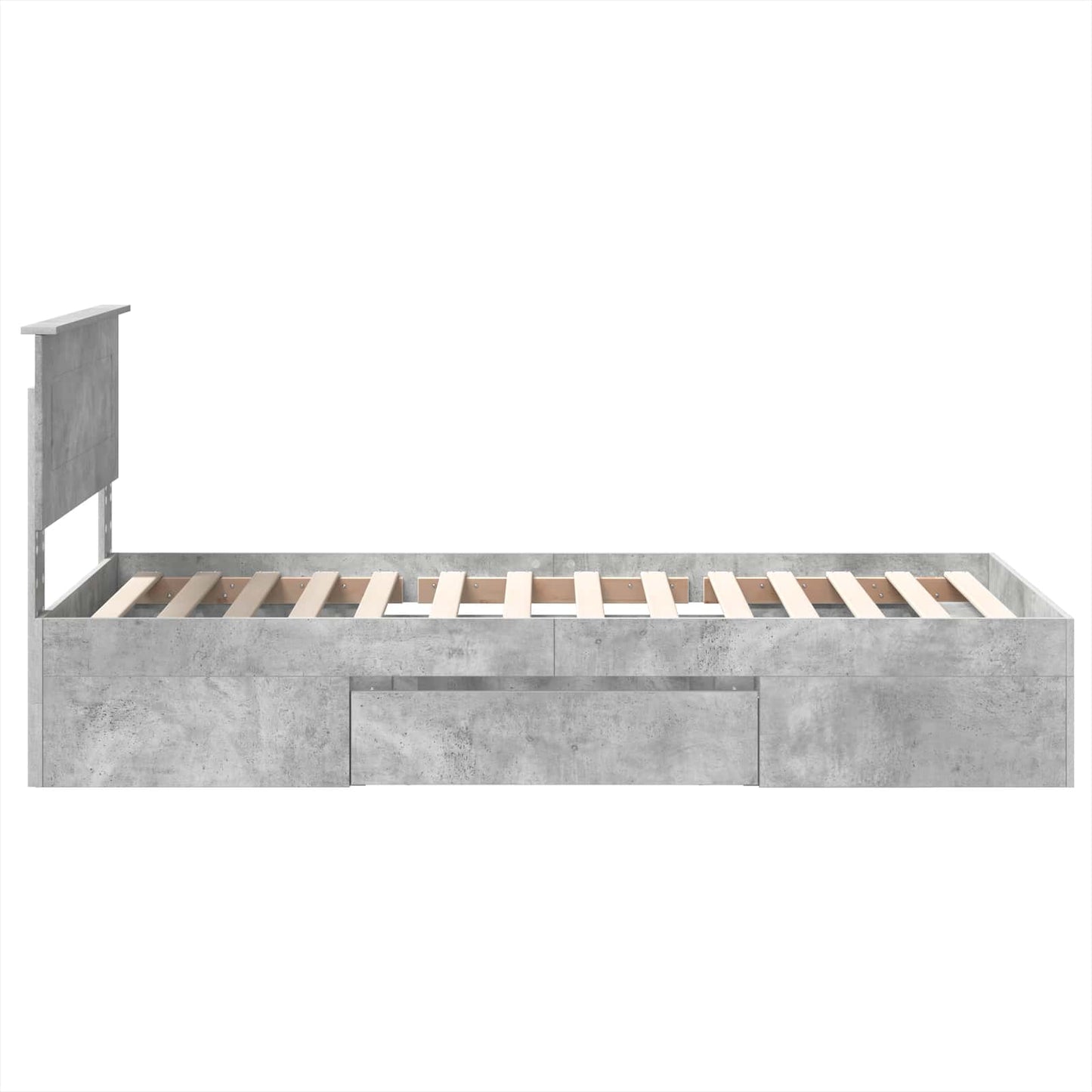 vidaXL Bed Frame Concrete Grey 100 x 200 m Engineered Wood