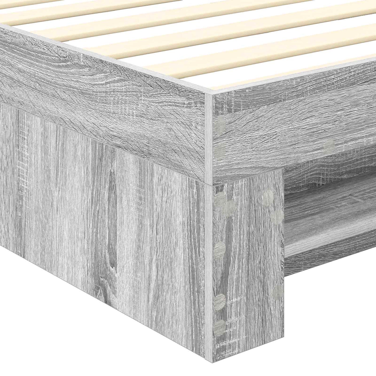 vidaXL Bed Frame Grey Sonoma 100 x 200 m Engineered Wood