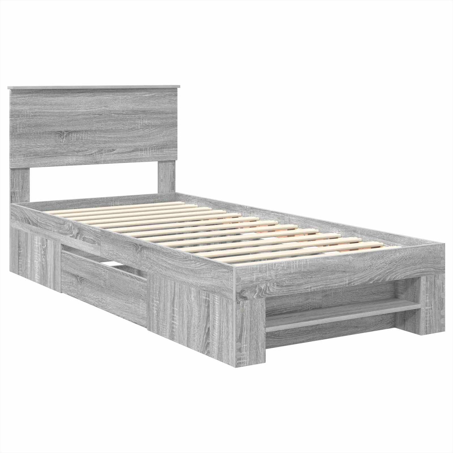 vidaXL Bed Frame Grey Sonoma 100 x 200 m Engineered Wood