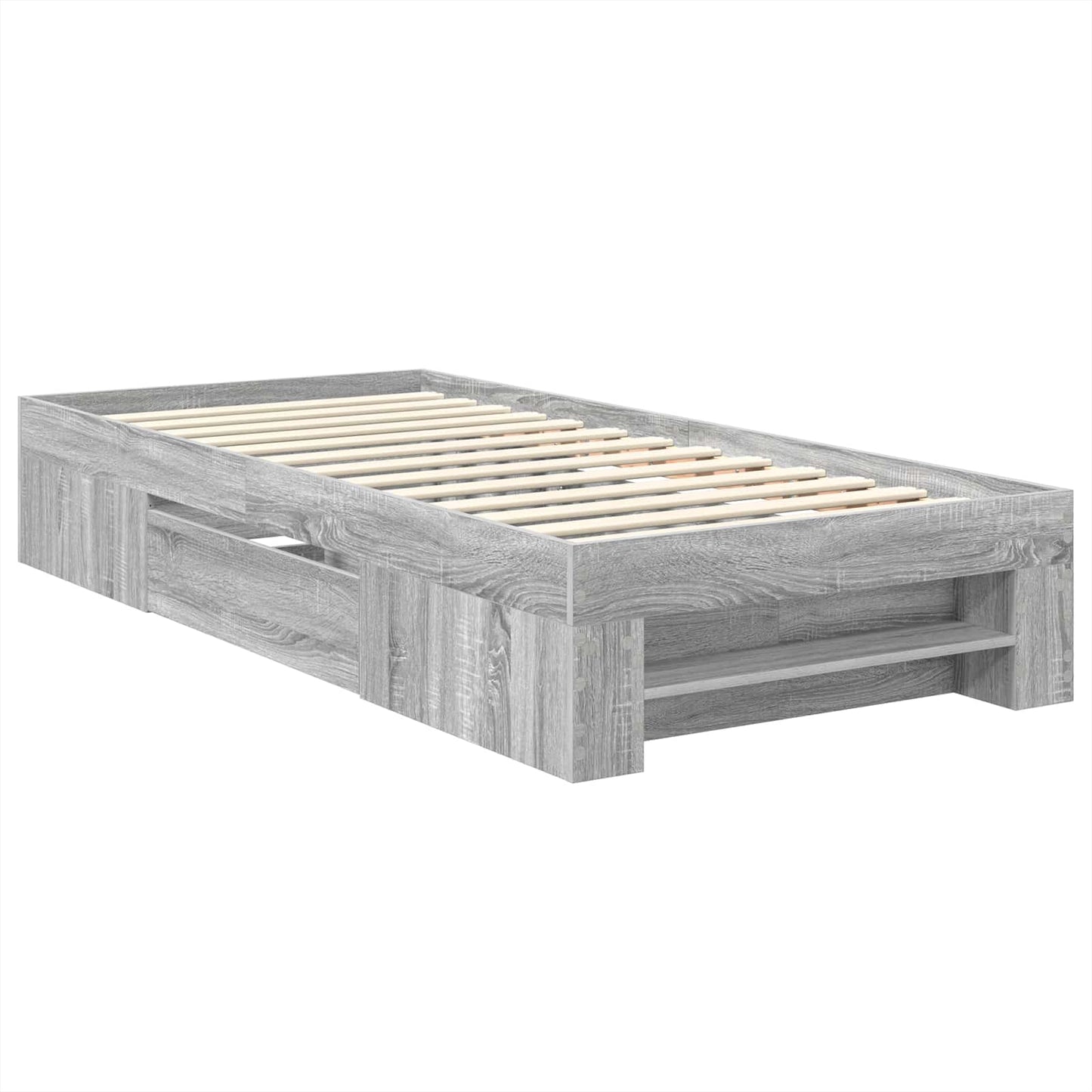 vidaXL Bed Frame Grey Sonoma 100 x 200 m Engineered Wood