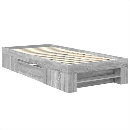 vidaXL Bed Frame Grey Sonoma 100 x 200 m Engineered Wood