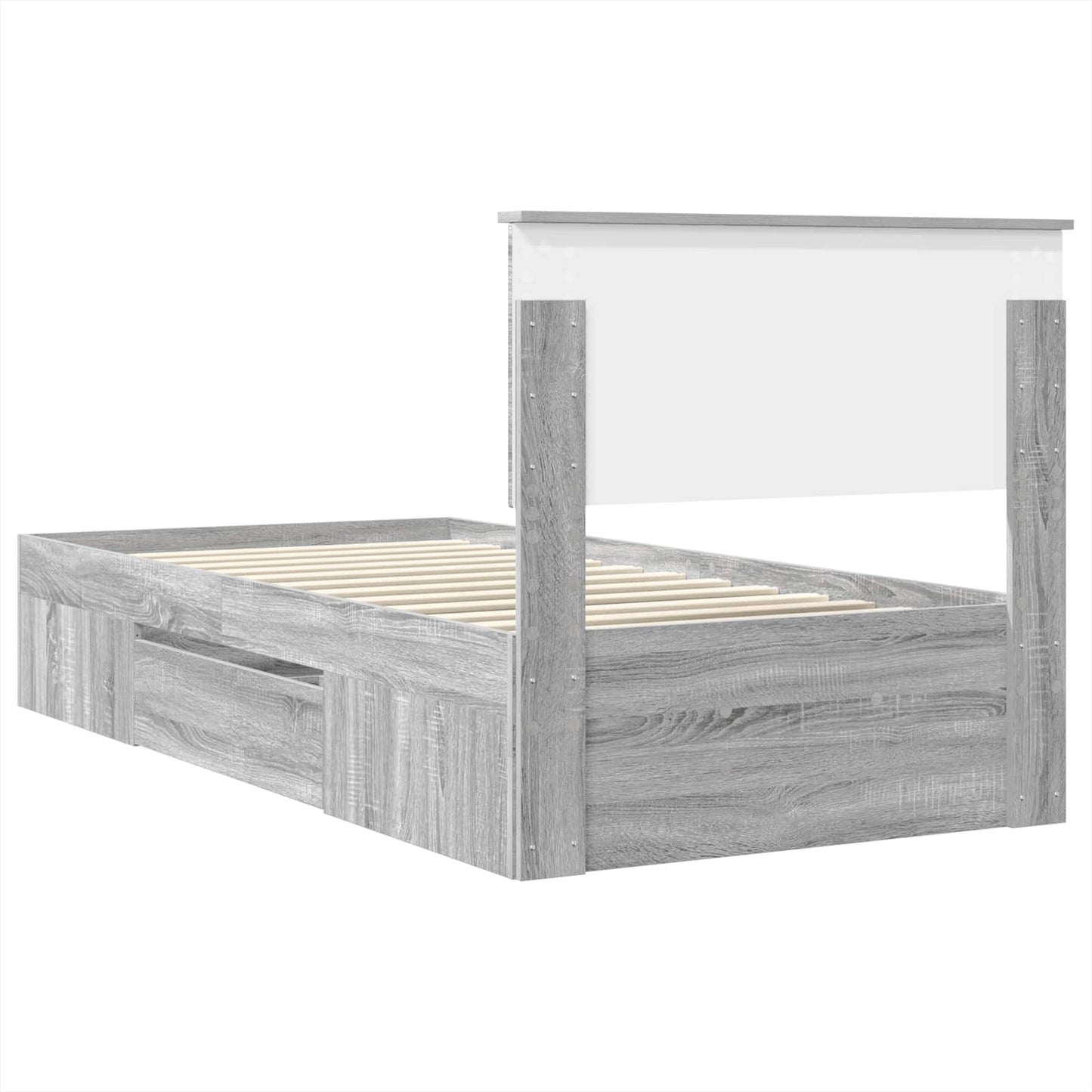 vidaXL Bed Frame Grey Sonoma 100 x 200 m Engineered Wood