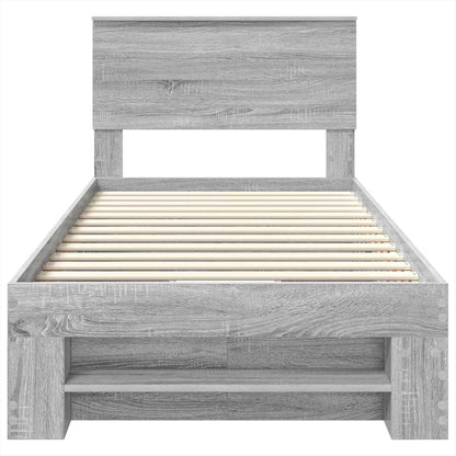 vidaXL Bed Frame Grey Sonoma 100 x 200 m Engineered Wood