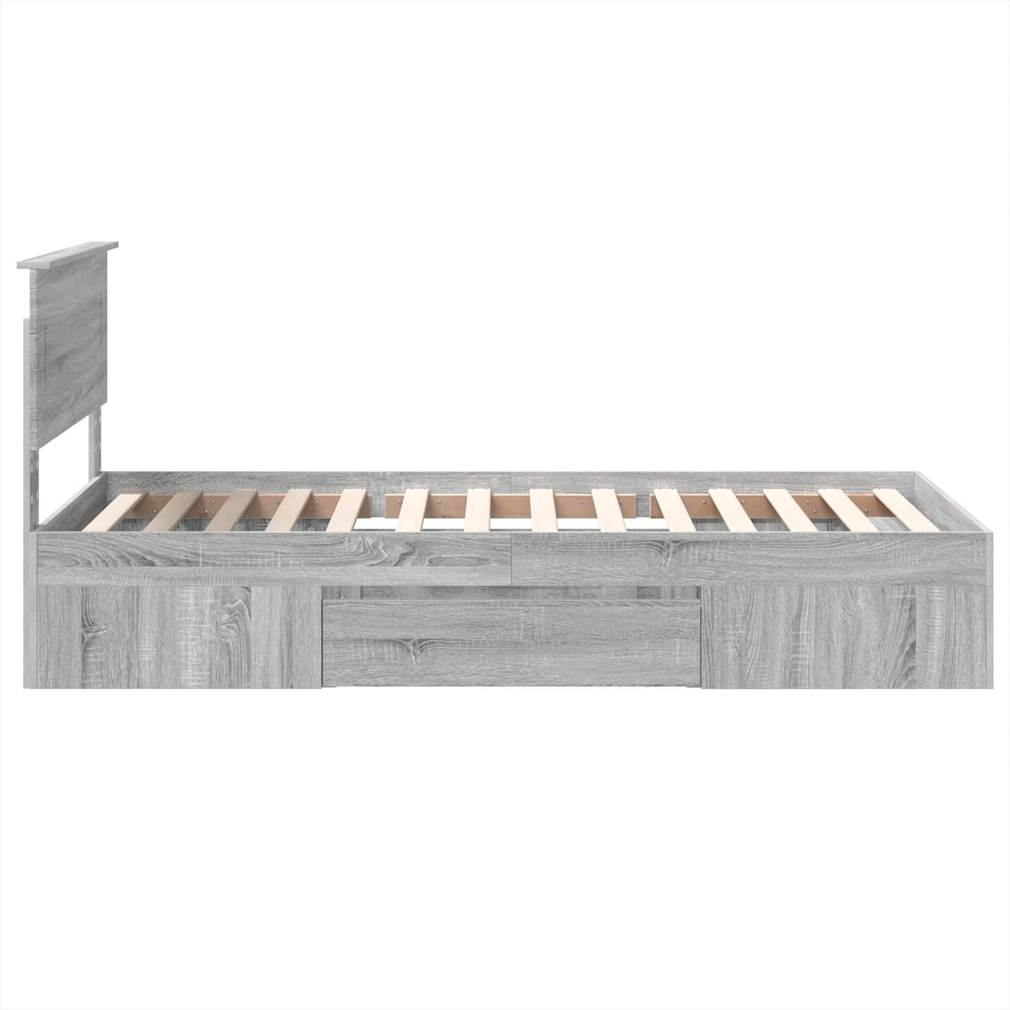 vidaXL Bed Frame Grey Sonoma 100 x 200 m Engineered Wood