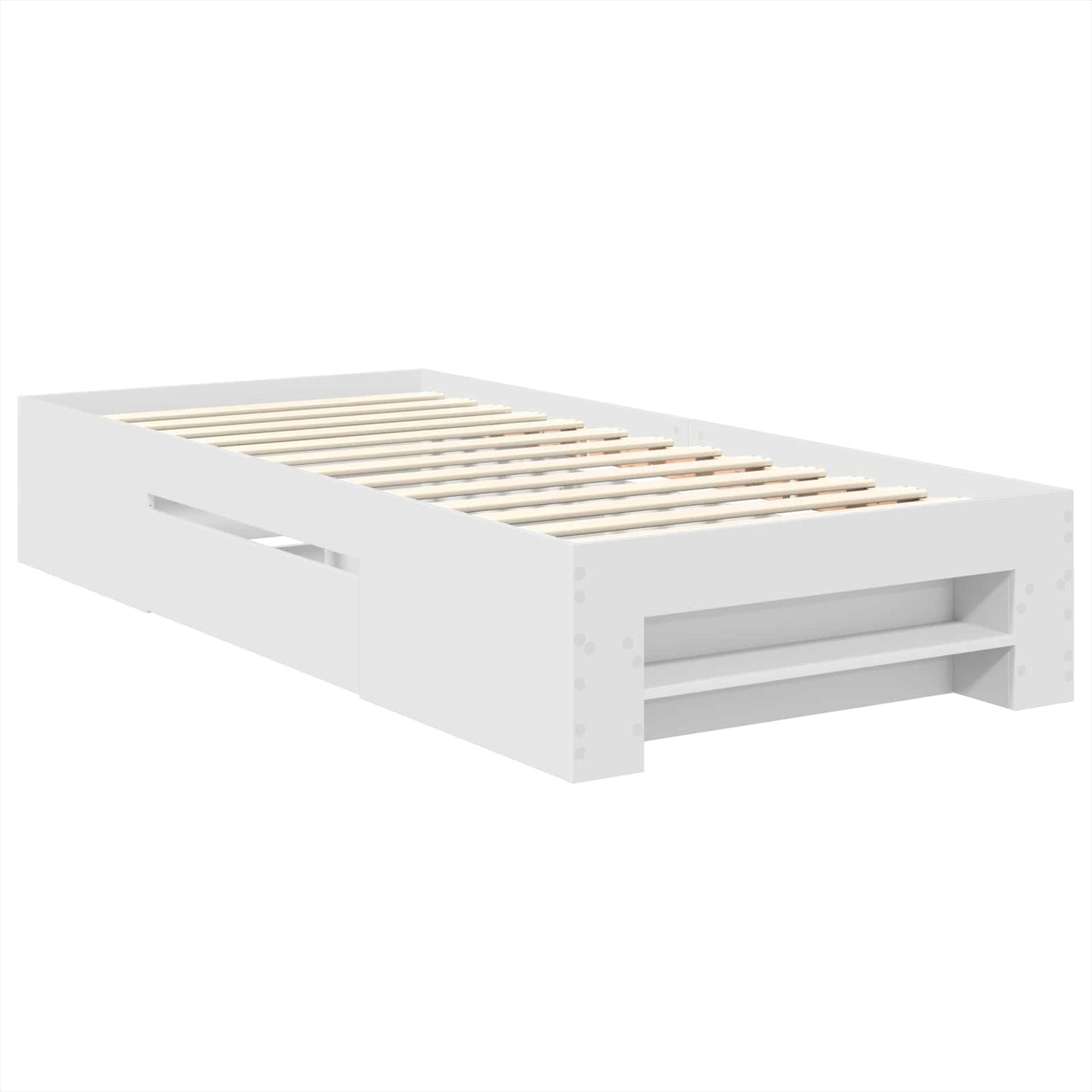vidaXL Bed Frame with Headboard White 80 x 200 cm Engineered Wood