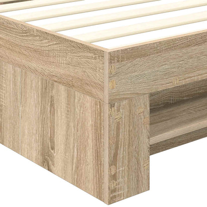 vidaXL Bed Frame with Headboard Sonoma Oak 80 x 200 cm Engineered Wood