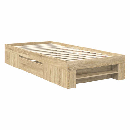 vidaXL Bed Frame with Headboard Sonoma Oak 80 x 200 cm Engineered Wood