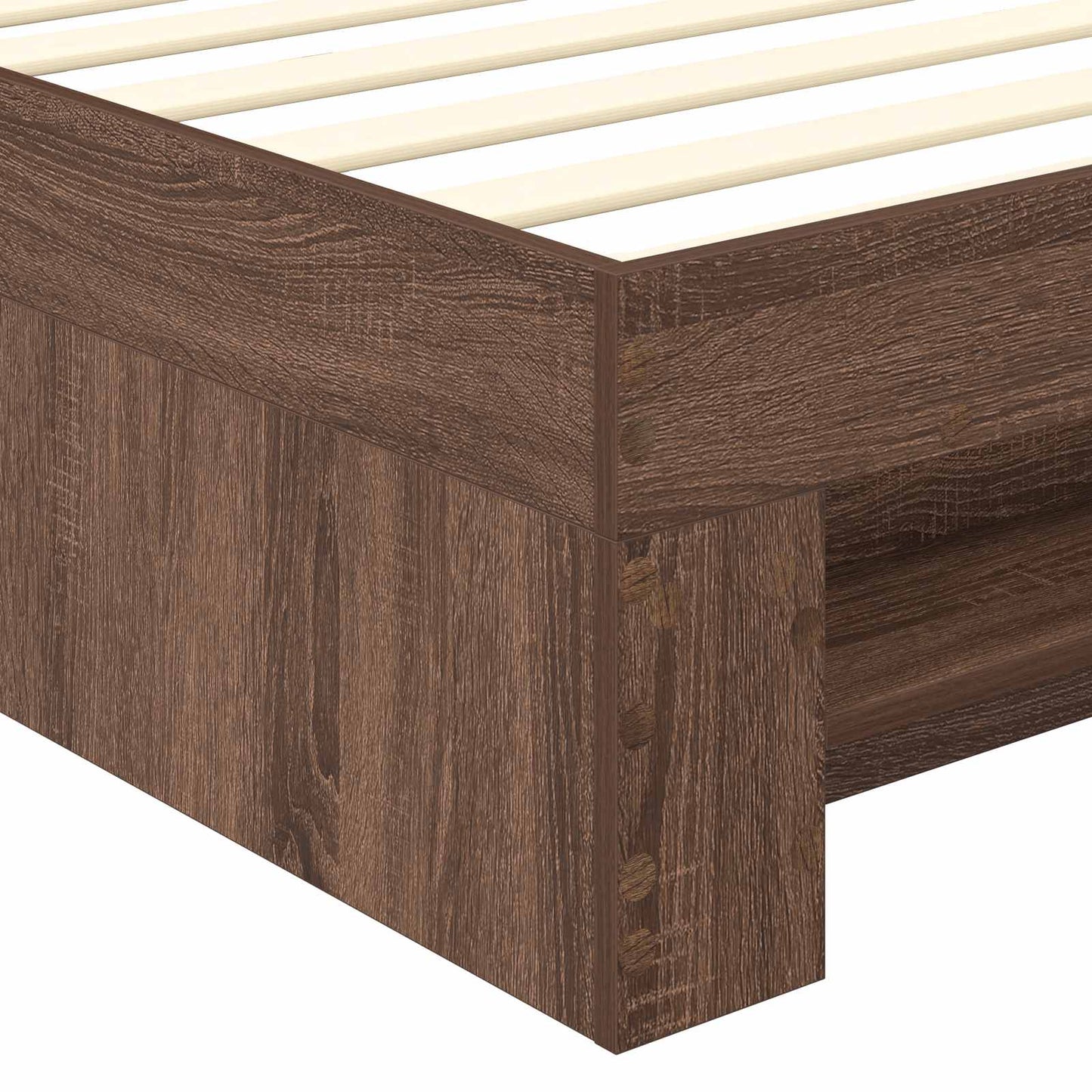 vidaXL Bed Frame with Headboard Brown Oak 80 x 200 cm Engineered Wood