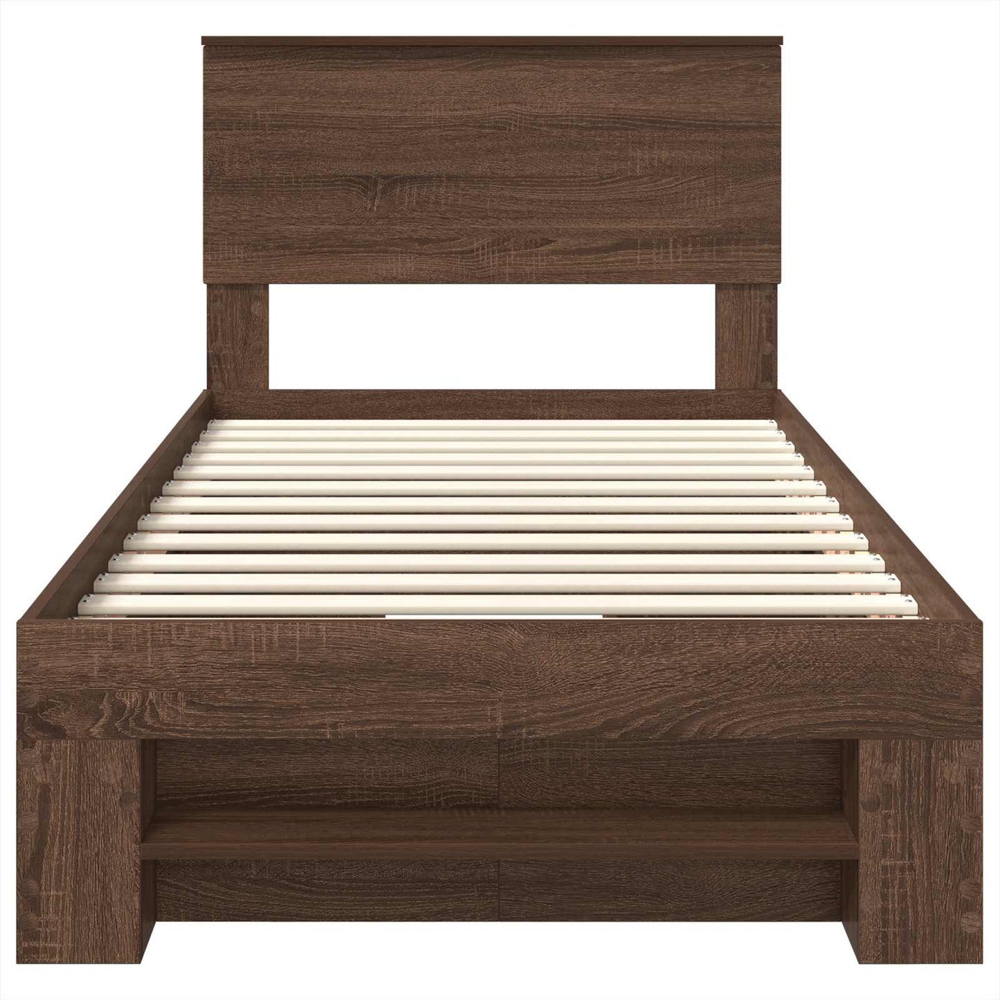 vidaXL Bed Frame with Headboard Brown Oak 80 x 200 cm Engineered Wood