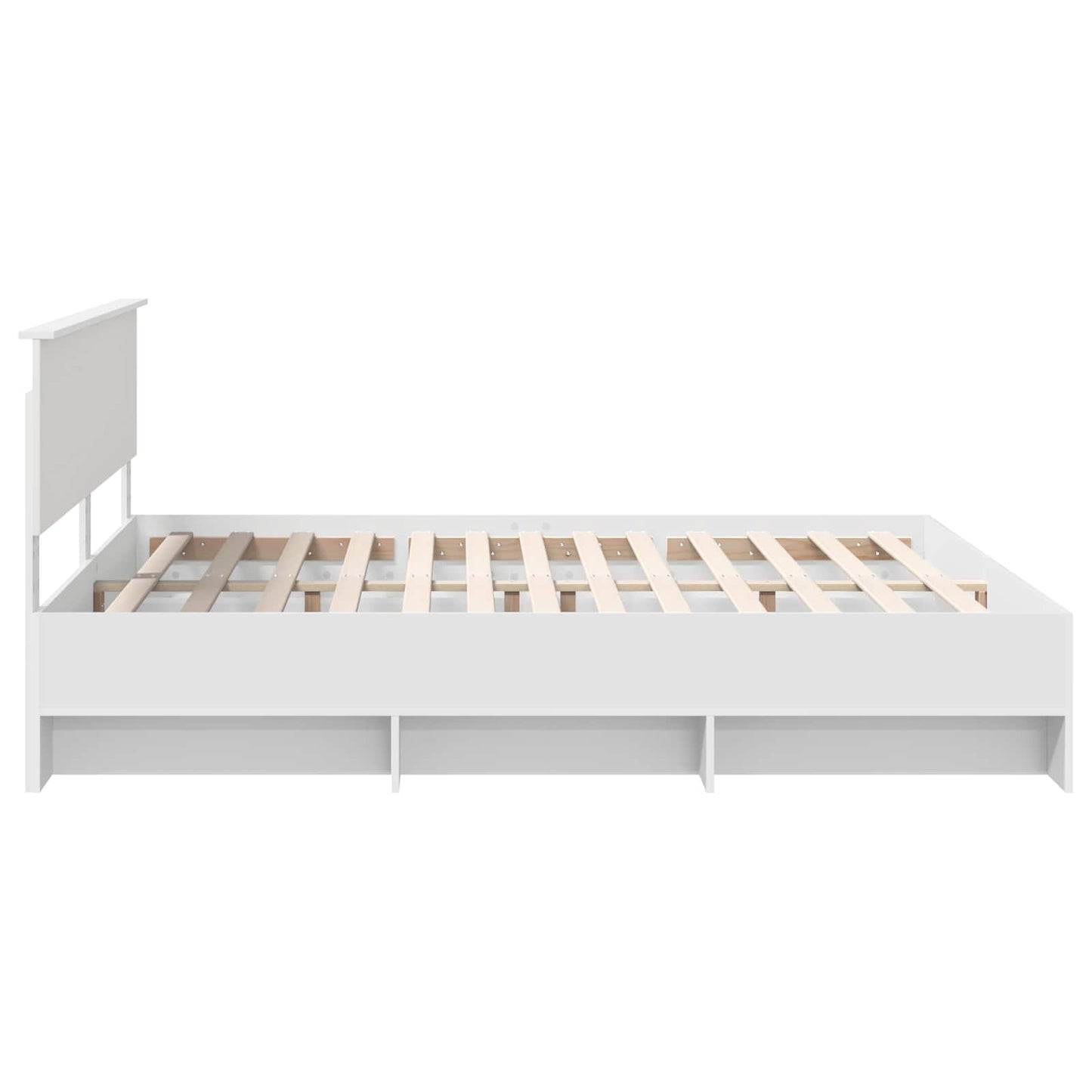 vidaXL Bed Frame with Headboard White 200 x 200 cm Engineered Wood