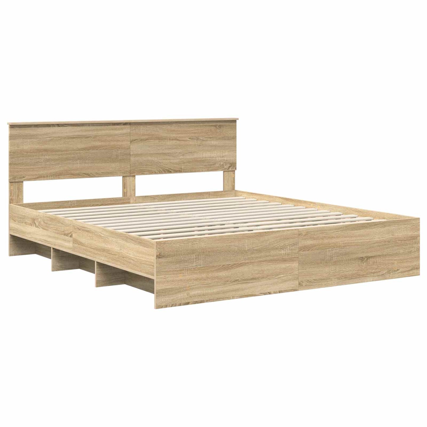 vidaXL Bed Frame Sonoma Oak 200 x 200 cm Engineered Wood