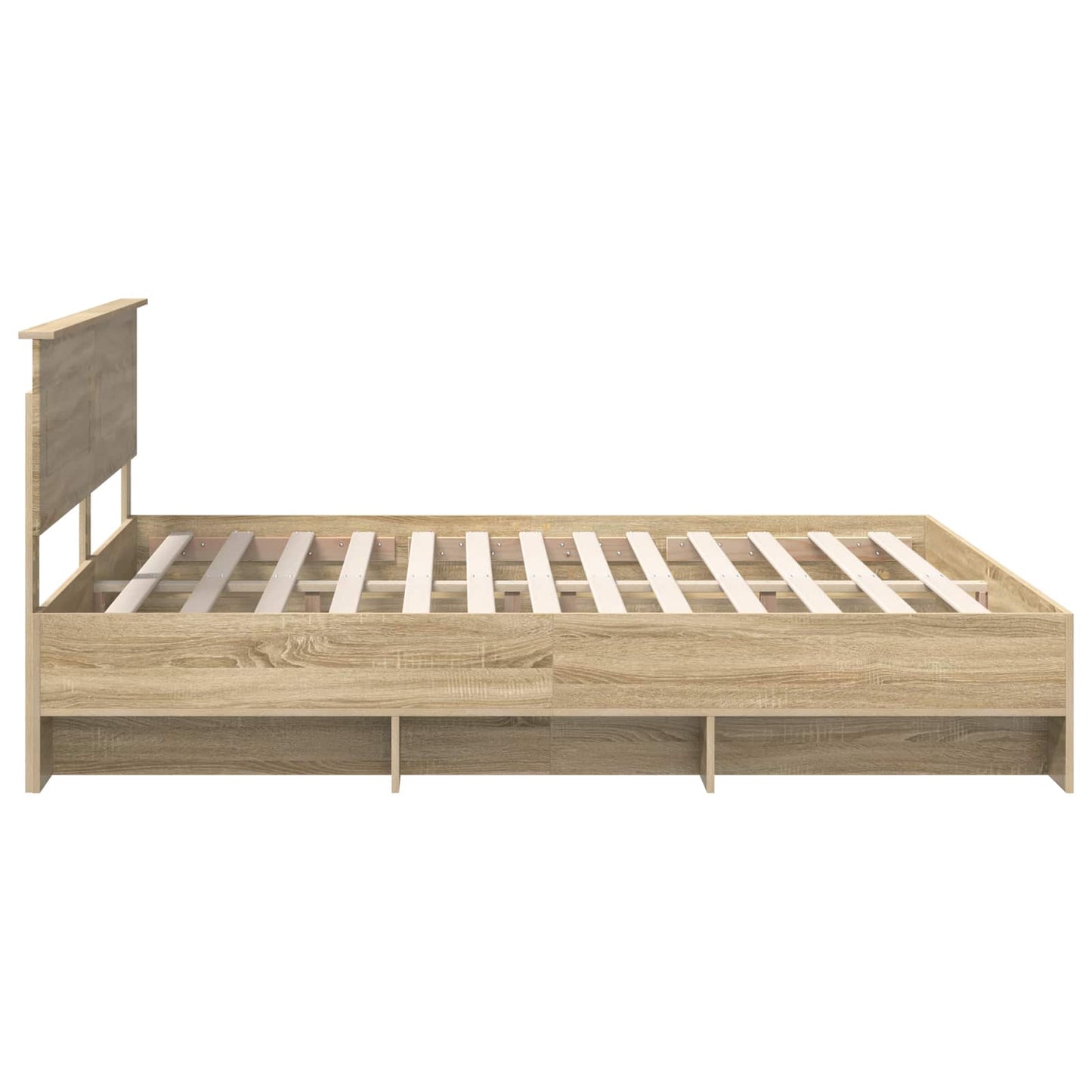 vidaXL Bed Frame Sonoma Oak 200 x 200 cm Engineered Wood