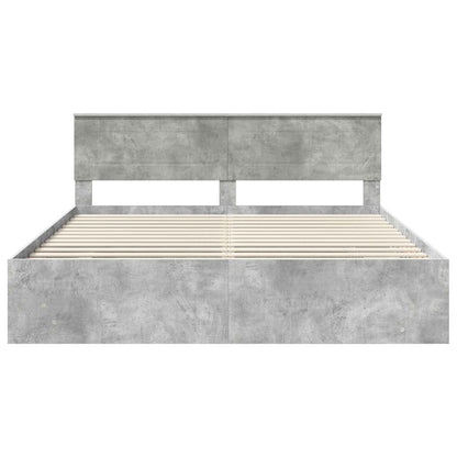 vidaXL Bed Frame Concrete Grey 200 x 200 cm Engineered Wood