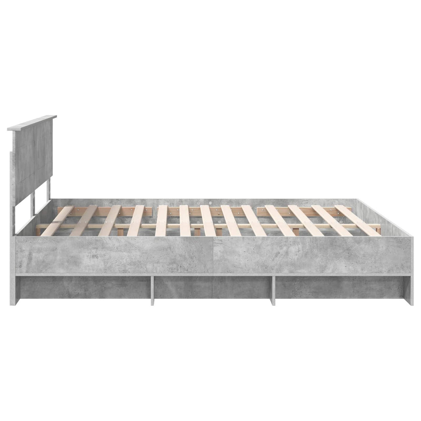 vidaXL Bed Frame Concrete Grey 200 x 200 cm Engineered Wood