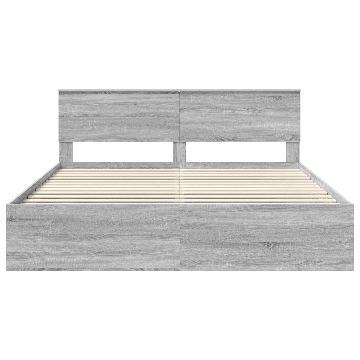 vidaXL Bed Frame Grey Sonoma 200 x 200 cm Engineered Wood